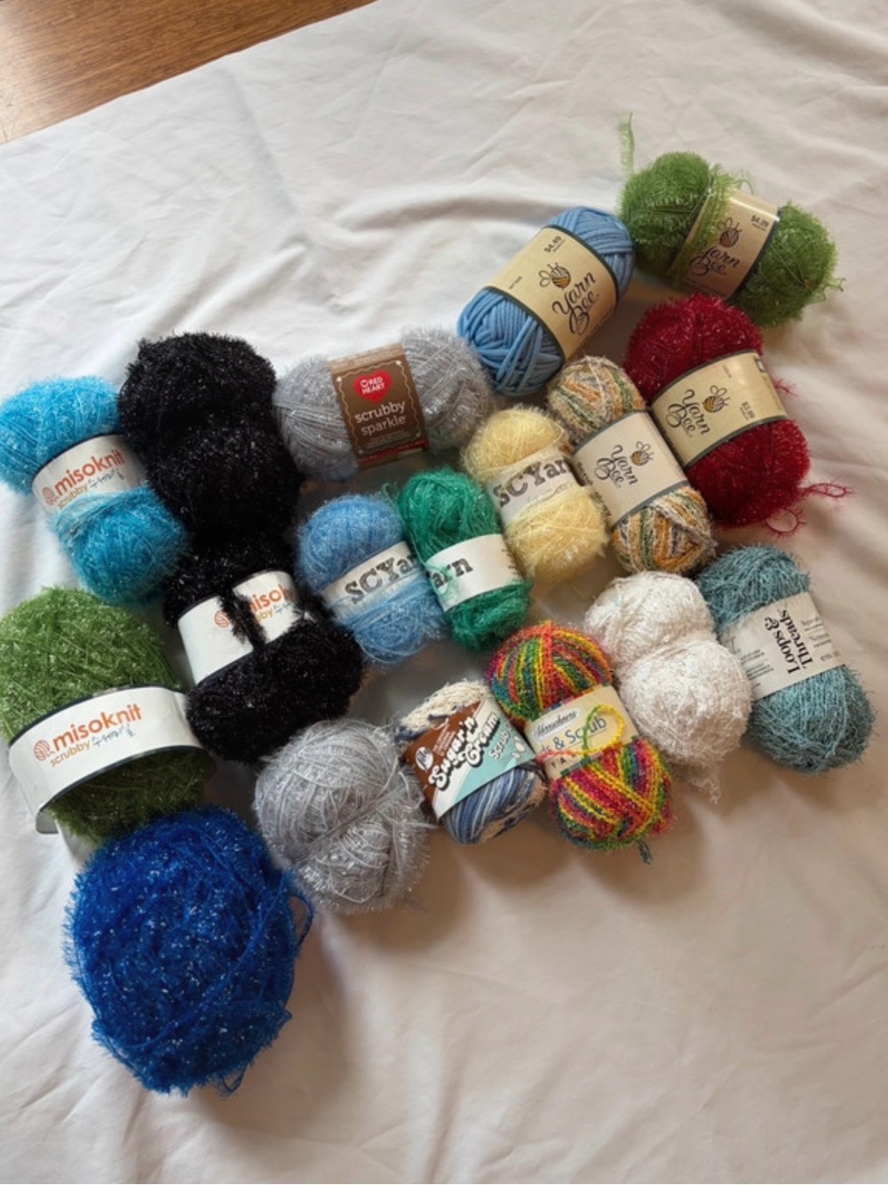 18 Skeins Scrubby Dishcloth Yarn